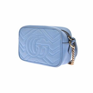Gucci GG Marmont Quilted Bag Calfskin Shoulder Blue